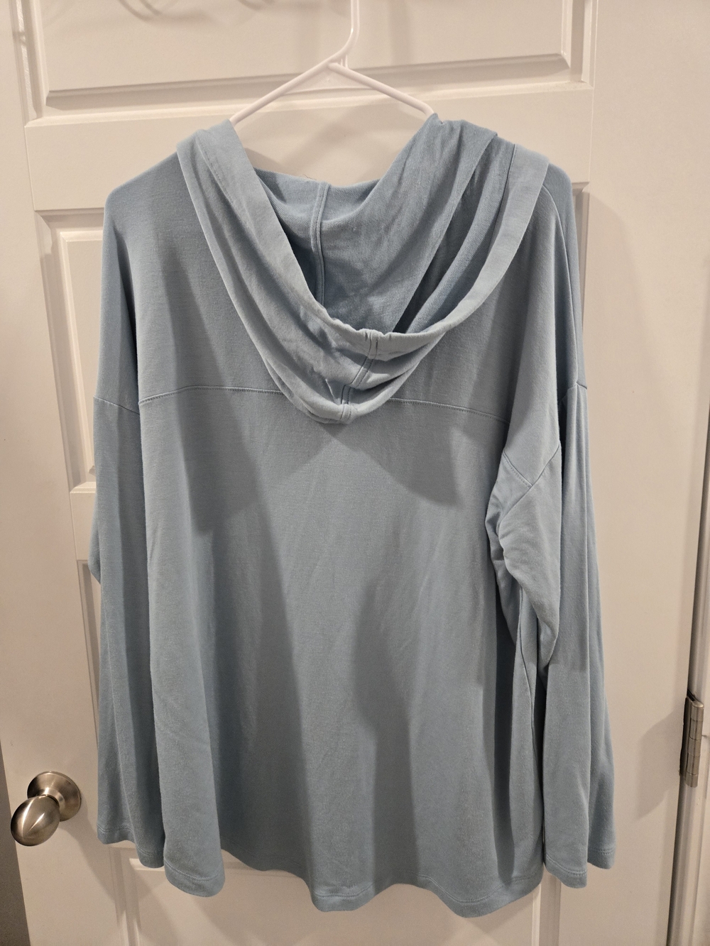 Lou & Grey Pale Blue Hooded V-Neck Top - Picture 2 of 4